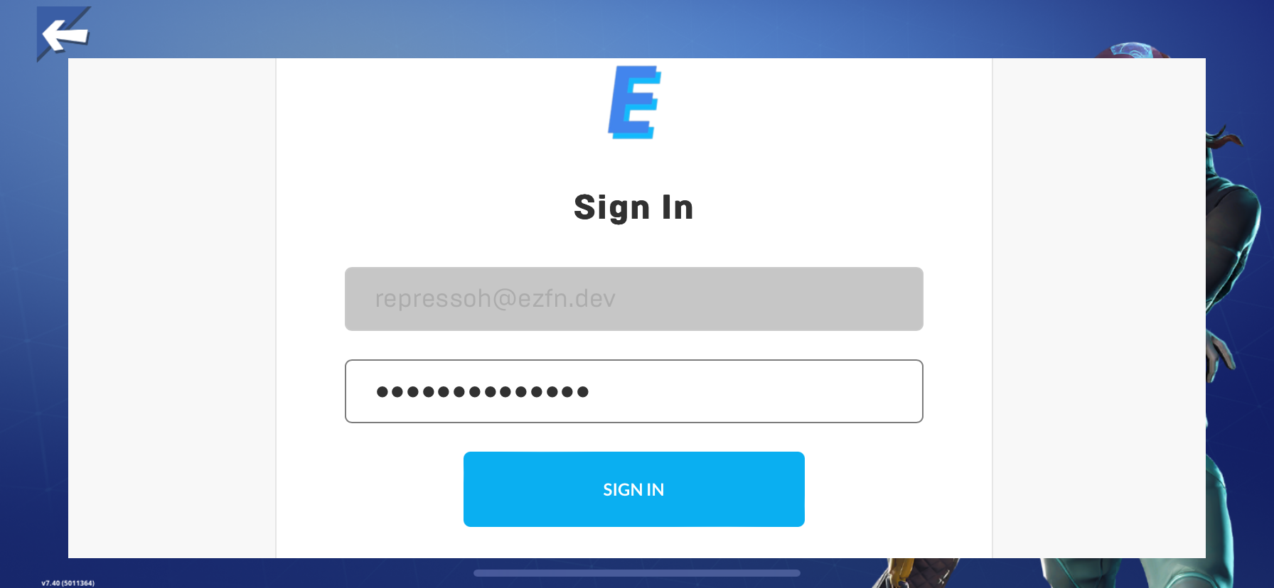 EZFN login prompt for returning users