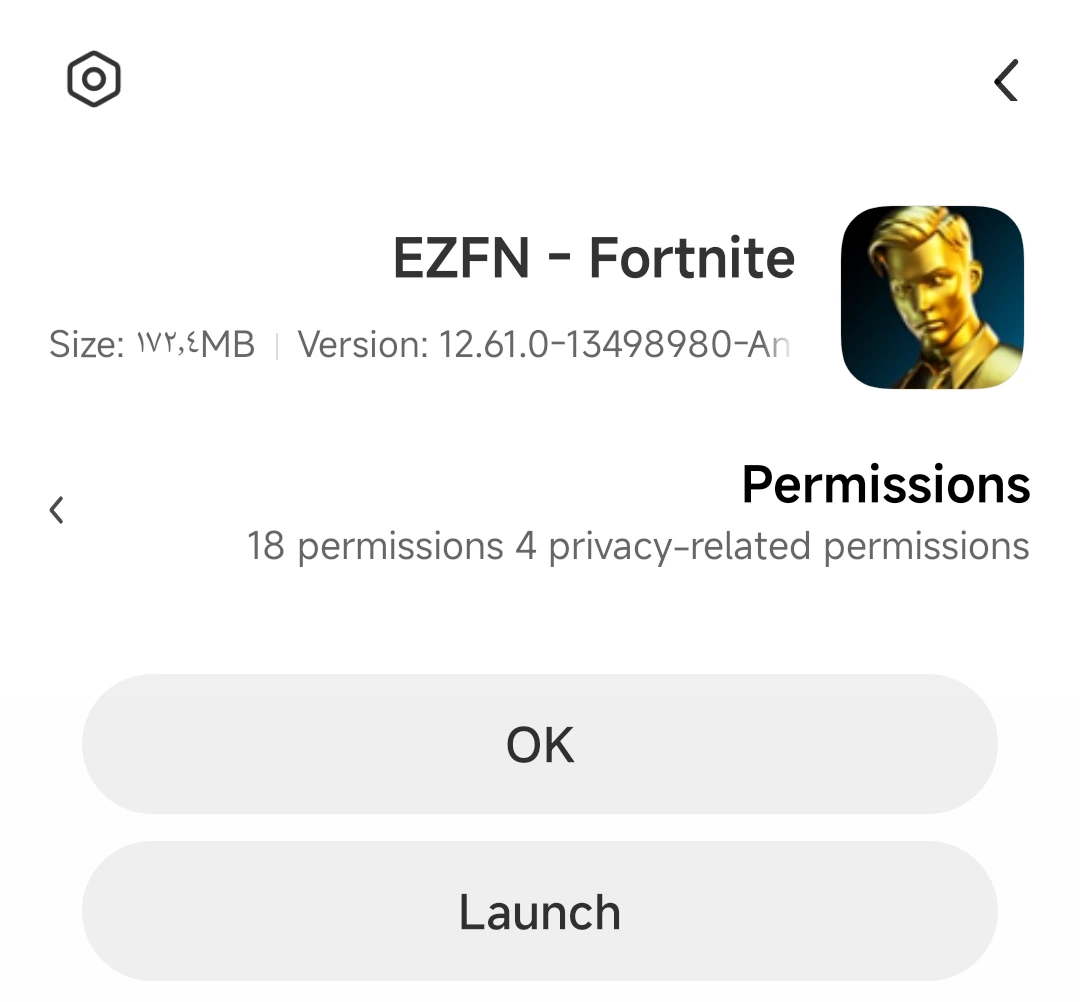 شاشة مثبّت Xiaomi بعد اكتمال التثبيت مع زرّي «OK» و«Launch»