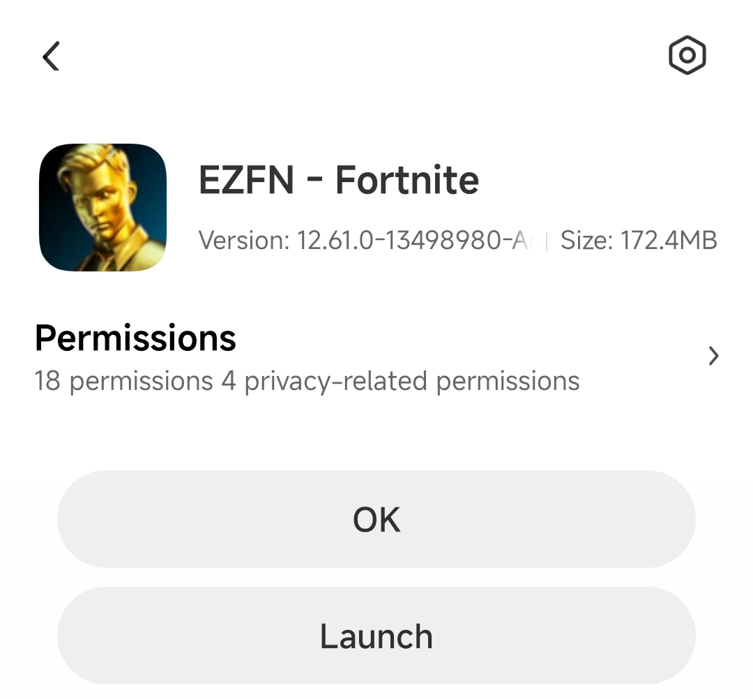 Xiaomi's installer page after a finished install, with OK and Launch buttons