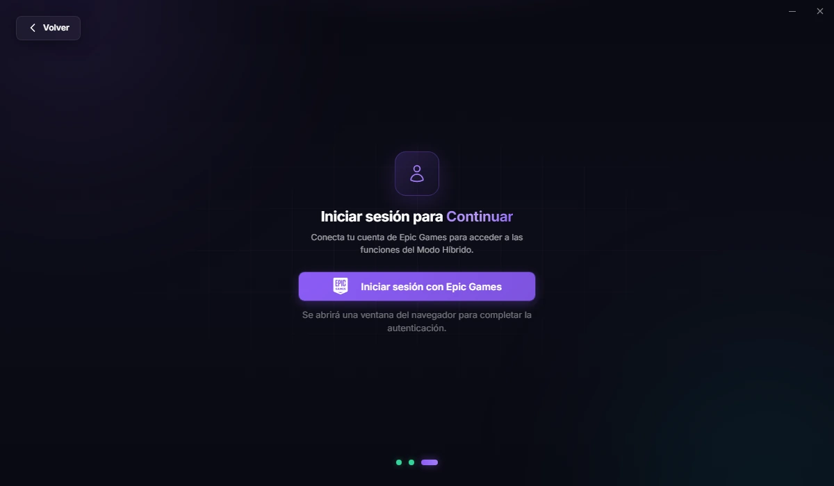 Inicia sesión con Epic